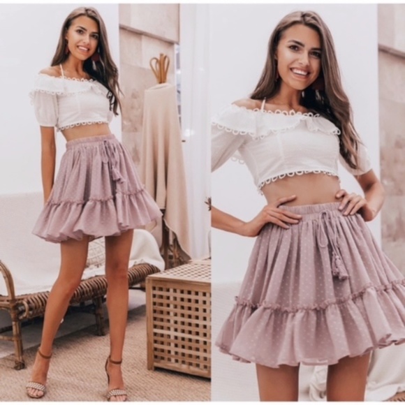 CYNTHIA Mini Skirt - BLUSH - Picture 2 of 4